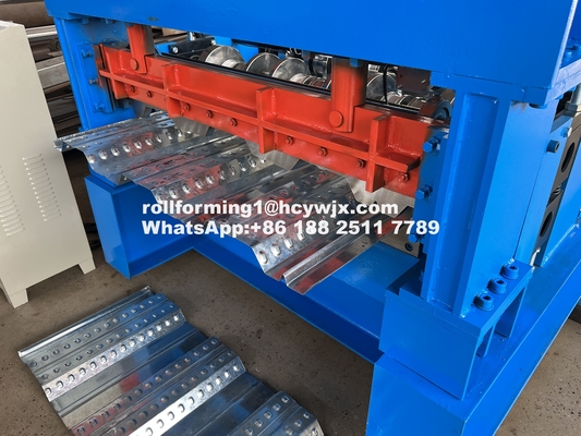 1220mm ελαφρύ πάτωμα κατάστρωμα ρολό σχηματισμού μηχανή συγκολλημένο πλαίσιο με υδραυλική κοπή PLC έλεγχο