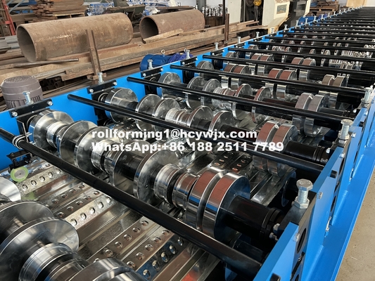 Υδραυλική 11 11 5.5KW Μηχανή σχηματισμού κυλίνδρων πάτωμα κατάστρωμα 8-12m/min Ταχύτητα με σύστημα ελέγχου PLC