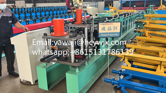Ελεγχόμενο από PLC C Purlin Roll Forming Machine με 14-18 σταθμούς κυλίνδρων