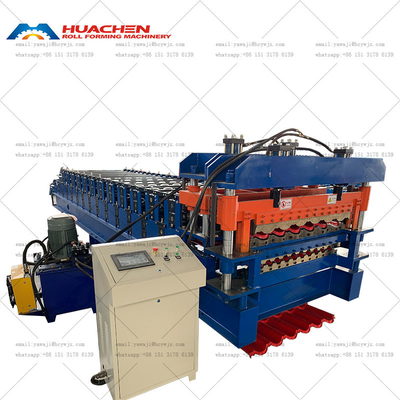 Pro Double Deck Roll Forming Machine Κατασκευή γυαλισμένων τραπεζοειδών φύλλων